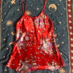 Red Flora Slip Dress